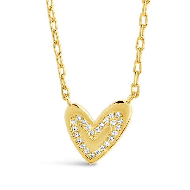 Sterling Silver Mabel CZ Heart Pendant Necklace