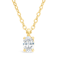 Sterling Silver Oval CZ Prong Set Pendant