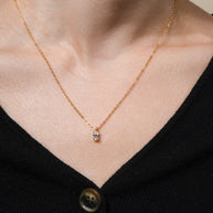 Sterling Silver Oval CZ Prong Set Pendant