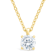 Sterling Silver Round CZ Prong Set Pendant