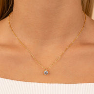 Sterling Silver Round CZ Prong Set Pendant
