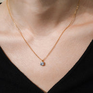 Sterling Silver Round CZ Prong Set Pendant