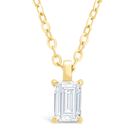 Sterling Silver Emerald Prong Set Pendant