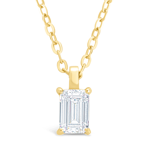 Sterling Silver Emerald Prong Set Pendant