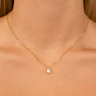 Sterling Silver Emerald Prong Set Pendant