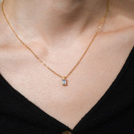 Sterling Silver Emerald Prong Set Pendant