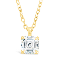 Sterling Silver Asscher Prong Set Pendant