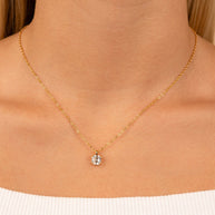 Sterling Silver Asscher Prong Set Pendant