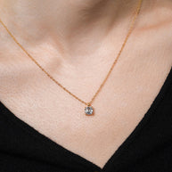 Sterling Silver Asscher Prong Set Pendant