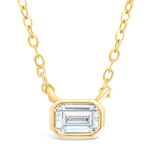 Sterling Silver Emerald Bezel Set Pendant