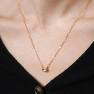 Sterling Silver Emerald Bezel Set Pendant