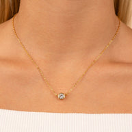 Sterling Silver Round Bezel Set Pendant
