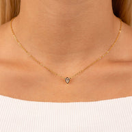 Sterling Silver Pear Bezel Set Pendant