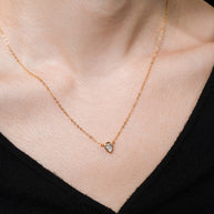 Sterling Silver Pear Bezel Set Pendant