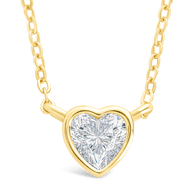 Sterling Silver Heart Bezel Set Pendant