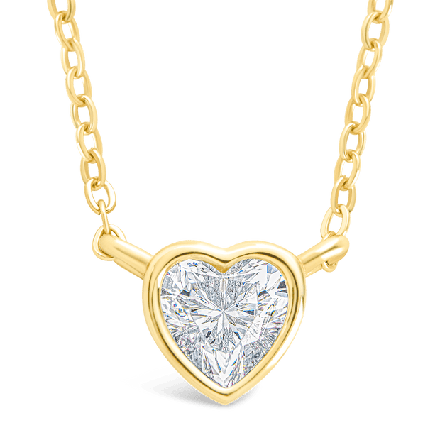 Sterling Silver Heart Bezel Set Pendant