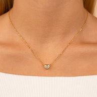 Sterling Silver Heart Bezel Set Pendant