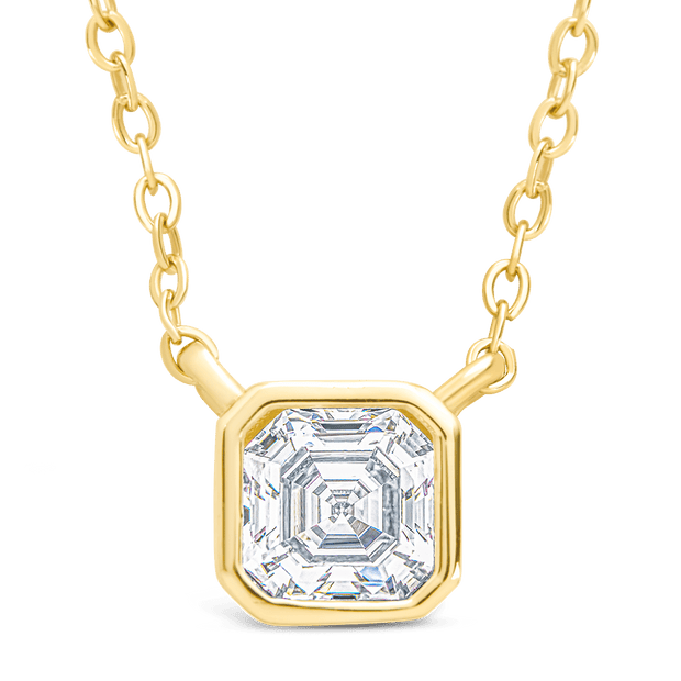 Sterling Silver Asscher Bezel Set Pendant