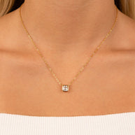 Sterling Silver Asscher Bezel Set Pendant