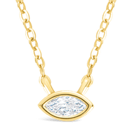 Sterling Silver Marquise Bezel Set Pendant