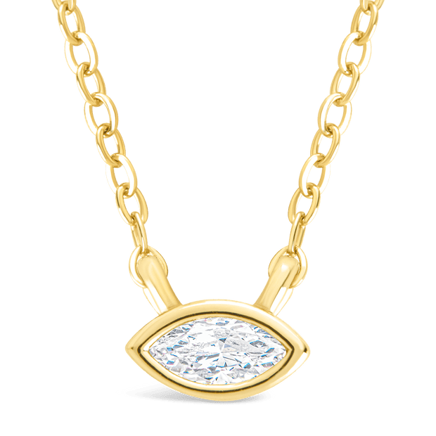 Sterling Silver Marquise Bezel Set Pendant