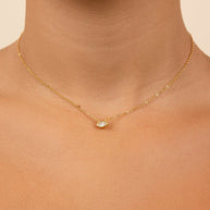 Sterling Silver Marquise Bezel Set Pendant