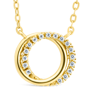 Sterling Silver CZ Interlocking Circle Pendant