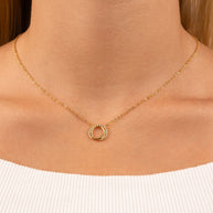 Sterling Silver CZ Interlocking Circle Pendant