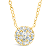 Sterling Silver CZ Disc Pendant