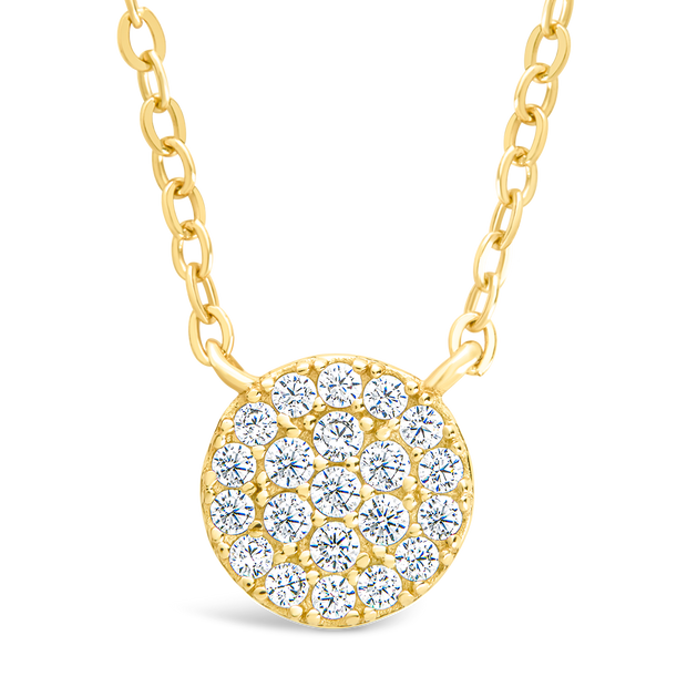 Sterling Silver CZ Disc Pendant