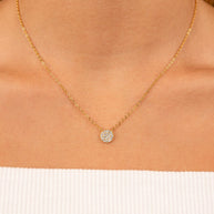 Sterling Silver CZ Disc Pendant