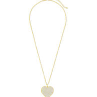 Sterling Silver CZ Statement Heart Pendant