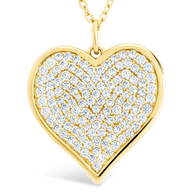 Sterling Silver CZ Statement Heart Pendant