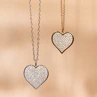 Sterling Silver CZ Statement Heart Pendant