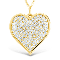 Sterling Silver CZ Statement Heart Pendant