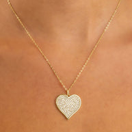 Sterling Silver CZ Statement Heart Pendant
