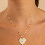 Sterling Silver CZ Statement Heart Pendant
