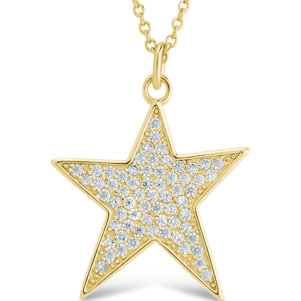 Pave CZ Star Pendant