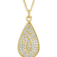 Pave CZ Tear Drop Pendant