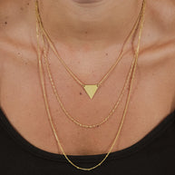 Triple Chain Layered Triangle Necklace
