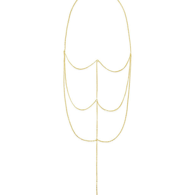 Triple Layer Triangle Drop Chain Necklace