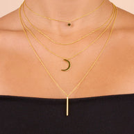 Crescent & Bar Multi Layer Necklace