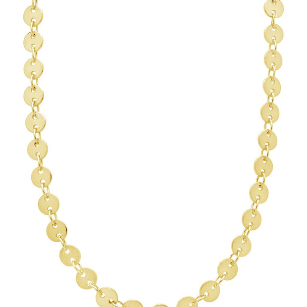 Mini Round Disk Chain Necklace
