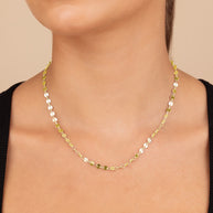 Mini Round Disk Chain Necklace