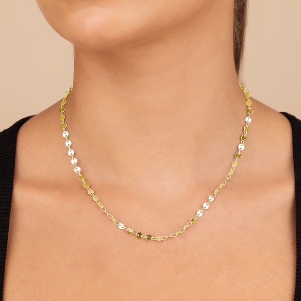 Mini Round Disk Chain Necklace