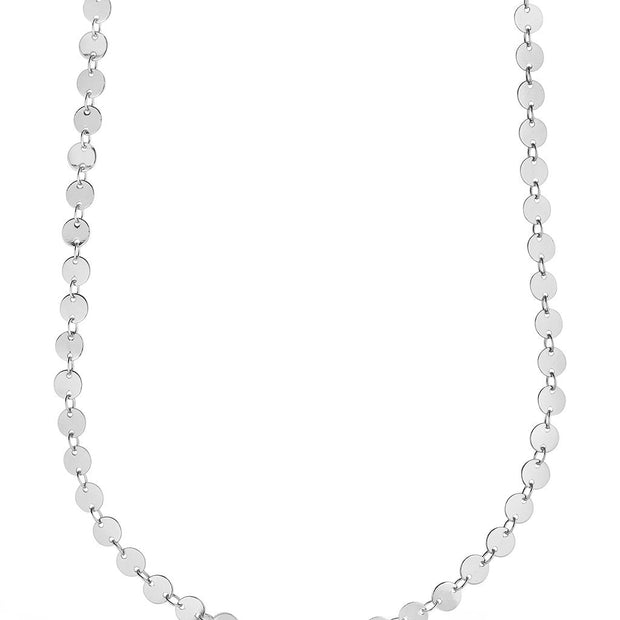 Round Disk Long Chain Necklace
