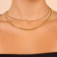 Everyday Layered Curb Chain Necklace