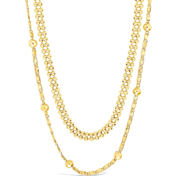 Layered Beaded Chain Necklace