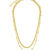 Layered Beaded Chain Necklace