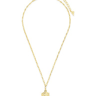 Hexagon Tag Initial Pendant Necklace